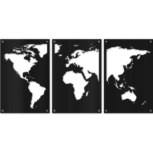 MAP MONDE / 3 PANNEAUX