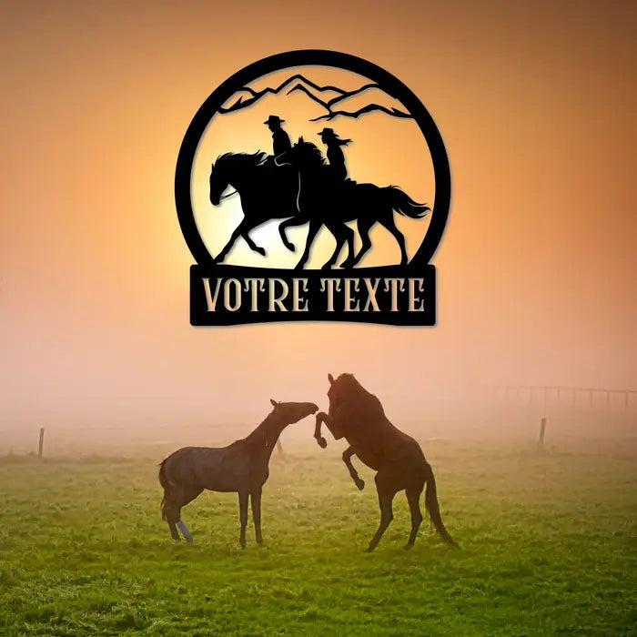 SIGN / COUPLE HORSES