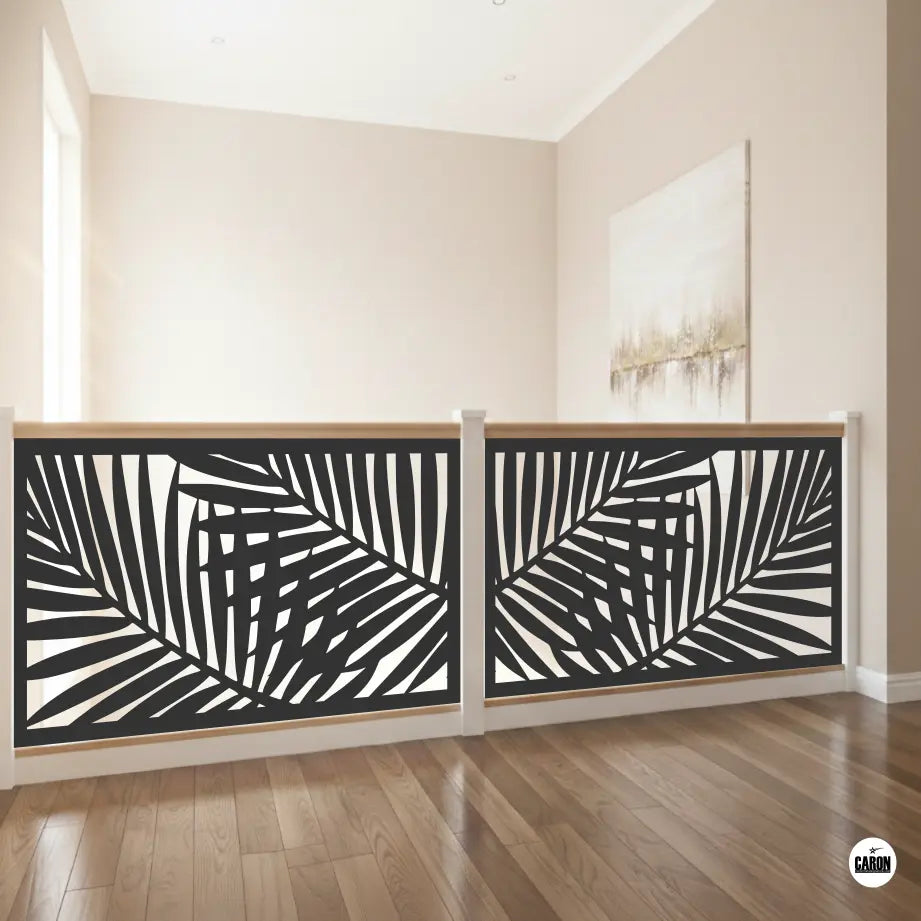 Panneau feuille 2 acier sur mesure - balustrade escalier galerie - Caron Metal Signature
