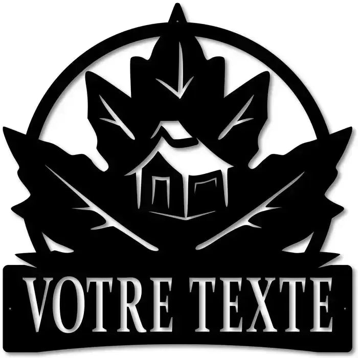 Panneau De Rue Émaillé Vintage – Rue Du Claous – Feuille D'Érable – Canada
