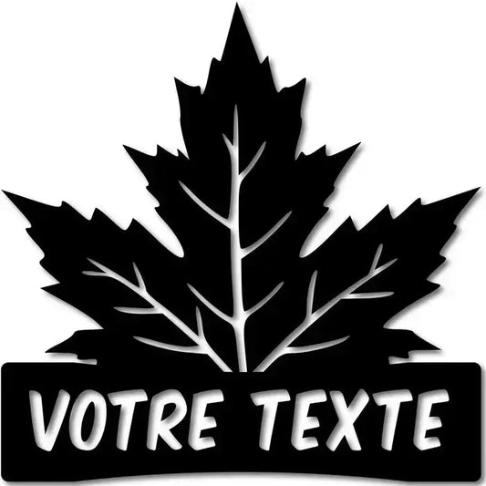 Enseigne feuille d'érable personnalisée acier inoxydable découpée au laser - symbole canadien Québec - Caron Metal Signature