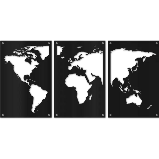 WORLD MAP / 3 PANELS